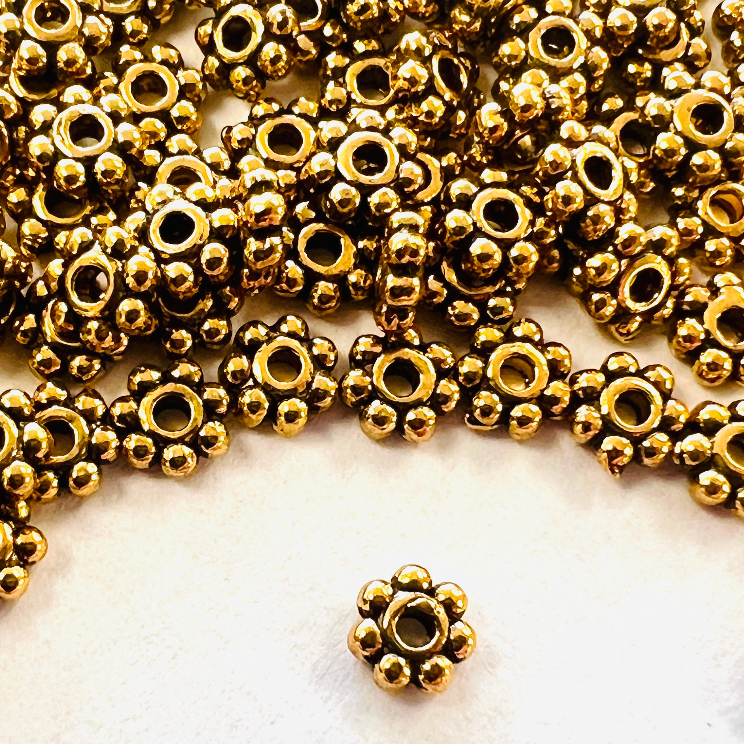 Gold Plate 4MM Rondelle Rondelle Daisy Spacer