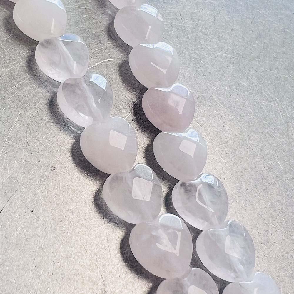 10MM Faceted Rose Quartz Heart