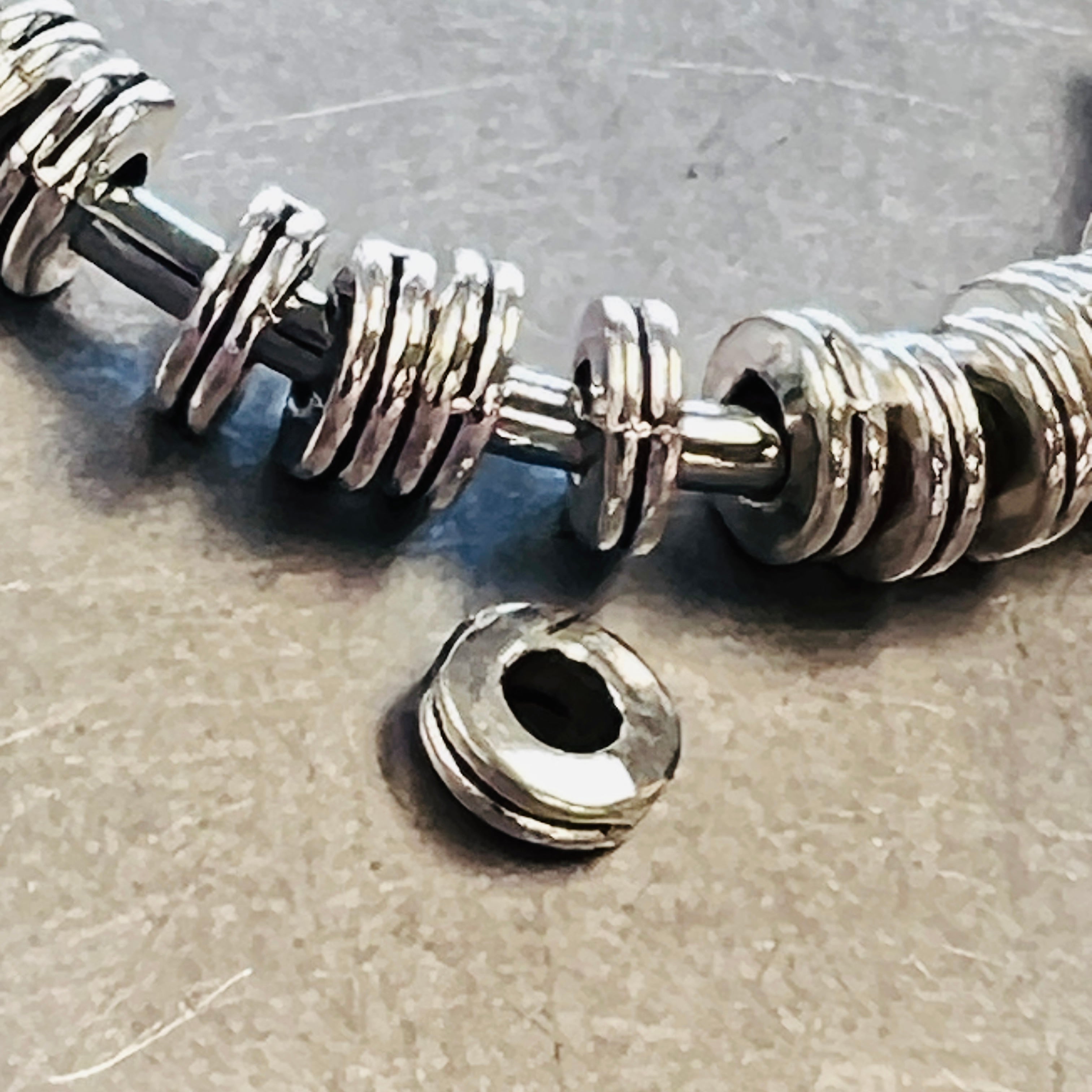 Antique Silver Plate 6x3MM Double Disc Spacer With 2MM Large Hole