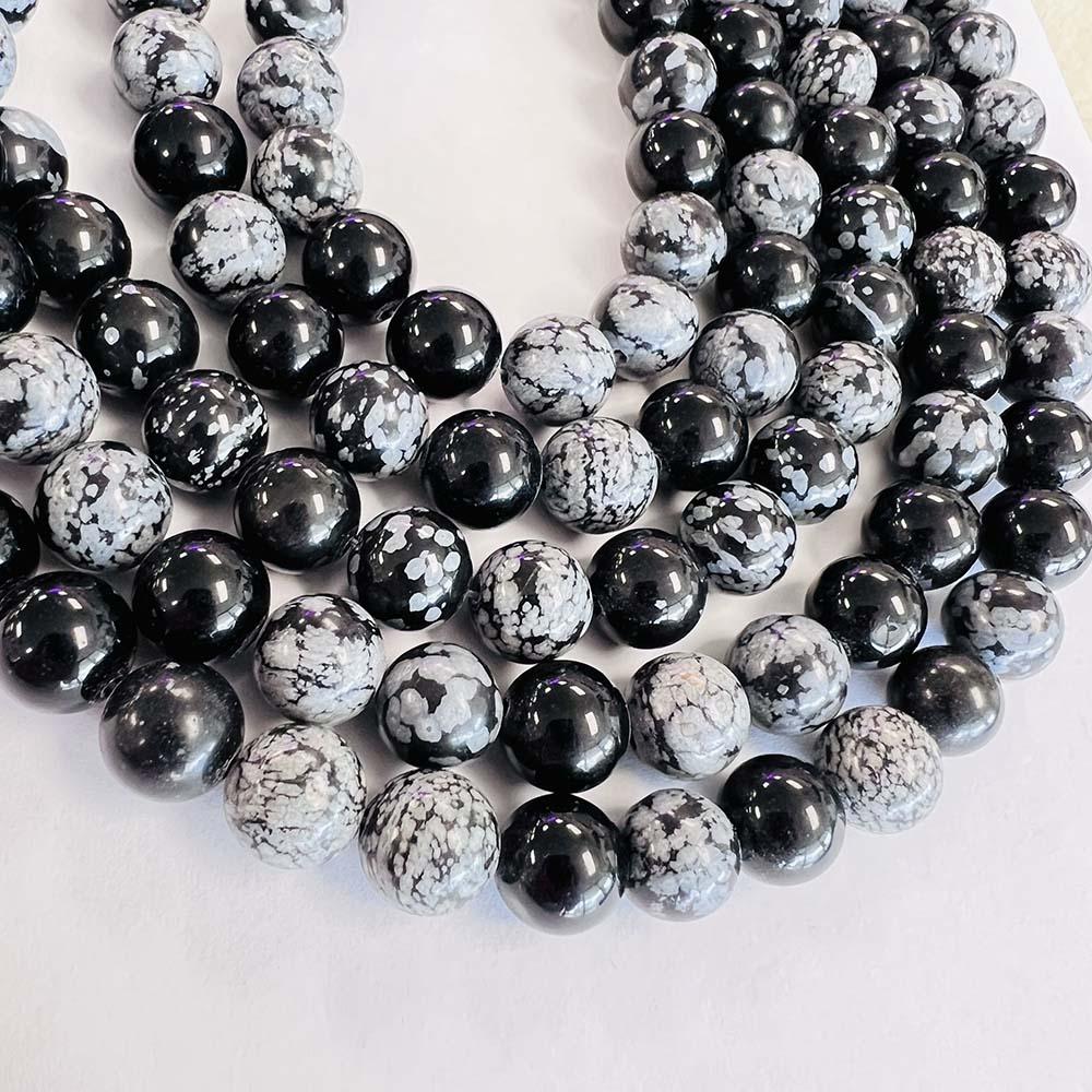 12MM Ball Snowflake Obsidian