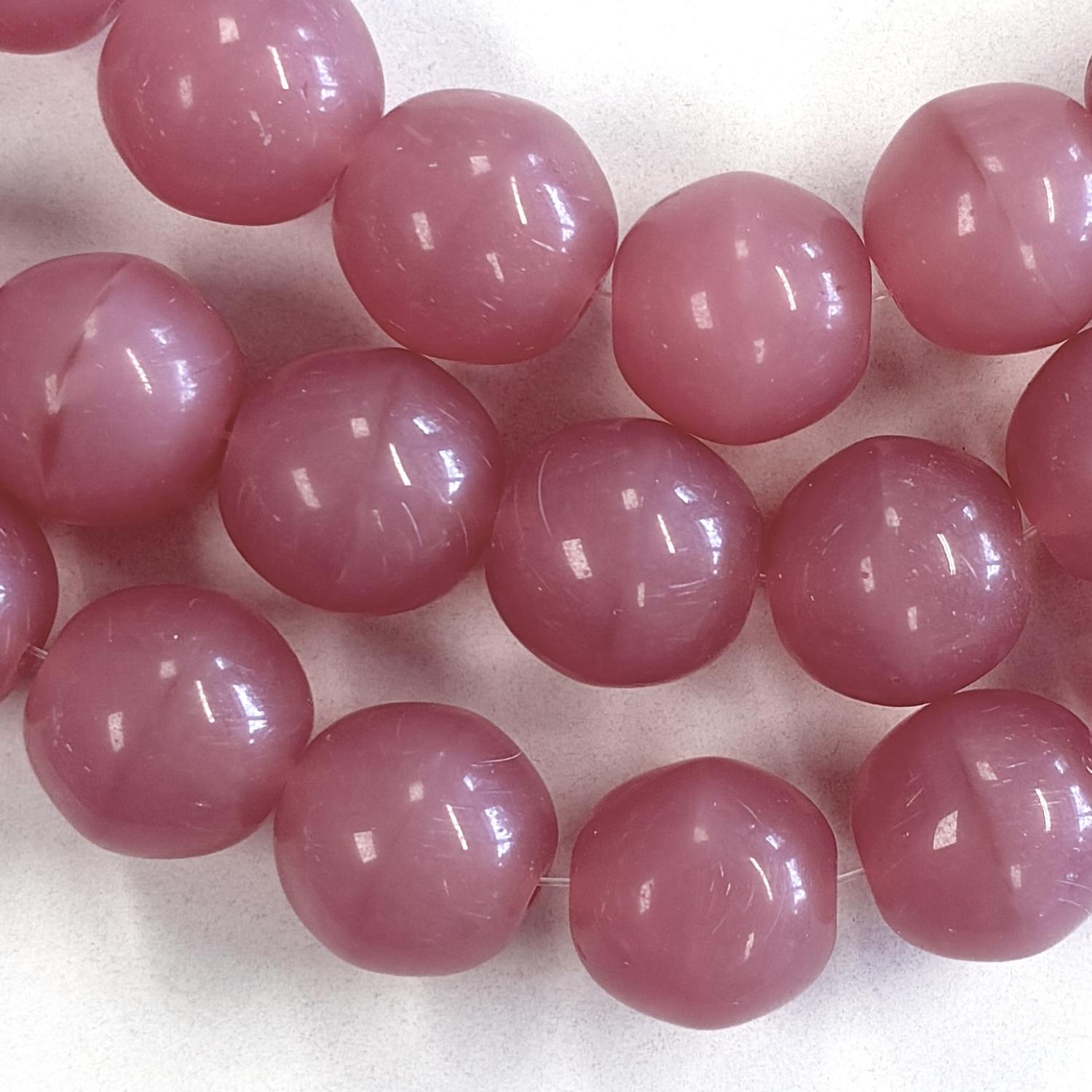 14MM Vintage Rose Opal Translucent Druk Ball