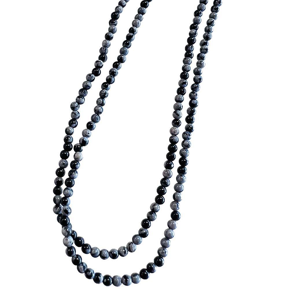 2MM Round Snowflake Obsidian