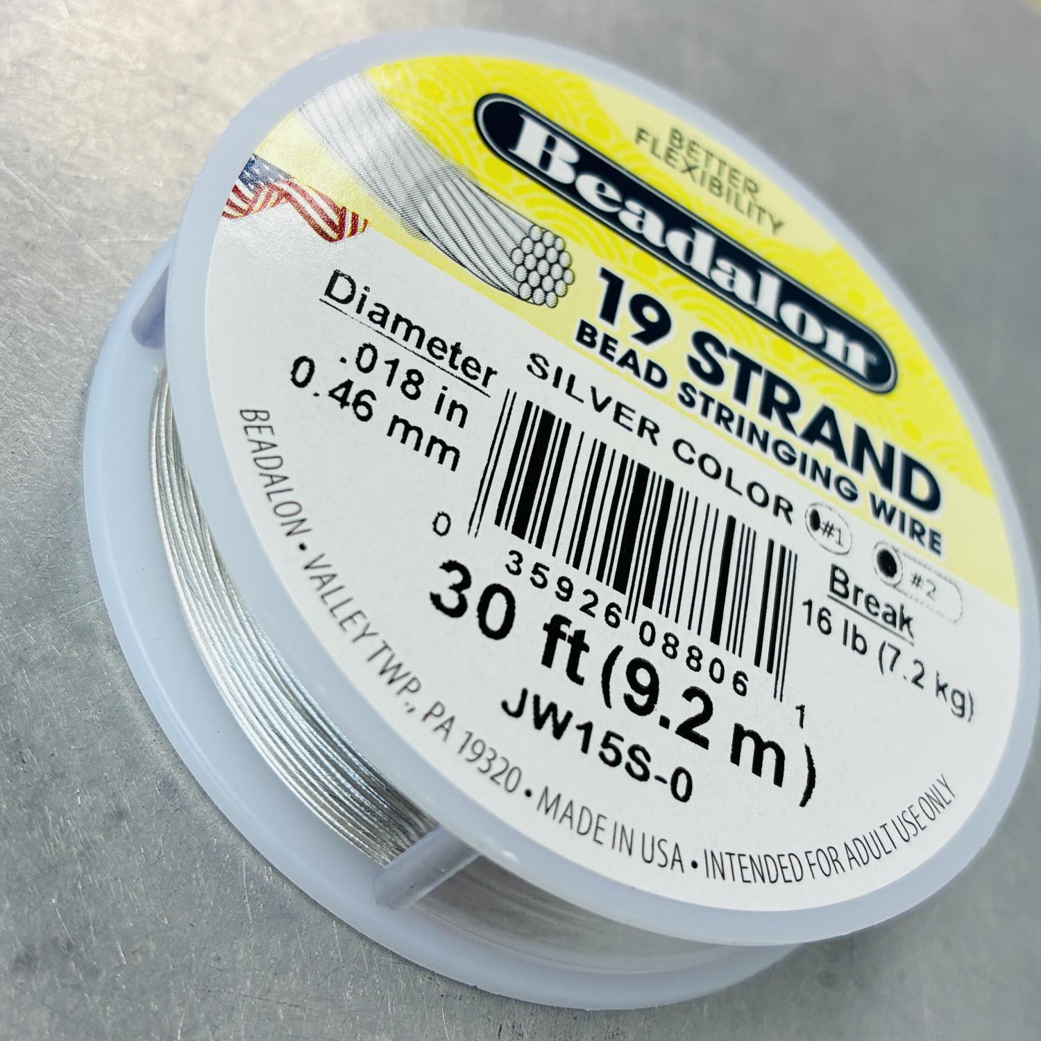 30 Feet .018 Inch 19 Strand Silver Beadalon Beading Wire