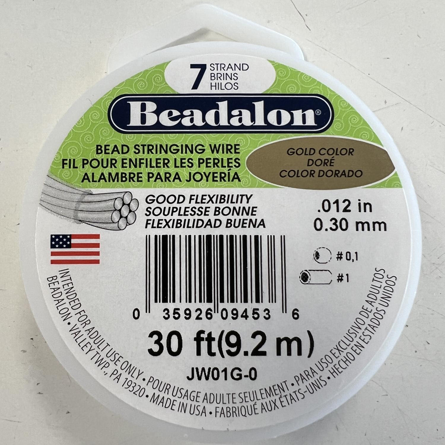 30 Ft .012 Gold Plate 7-strand Beading Wire