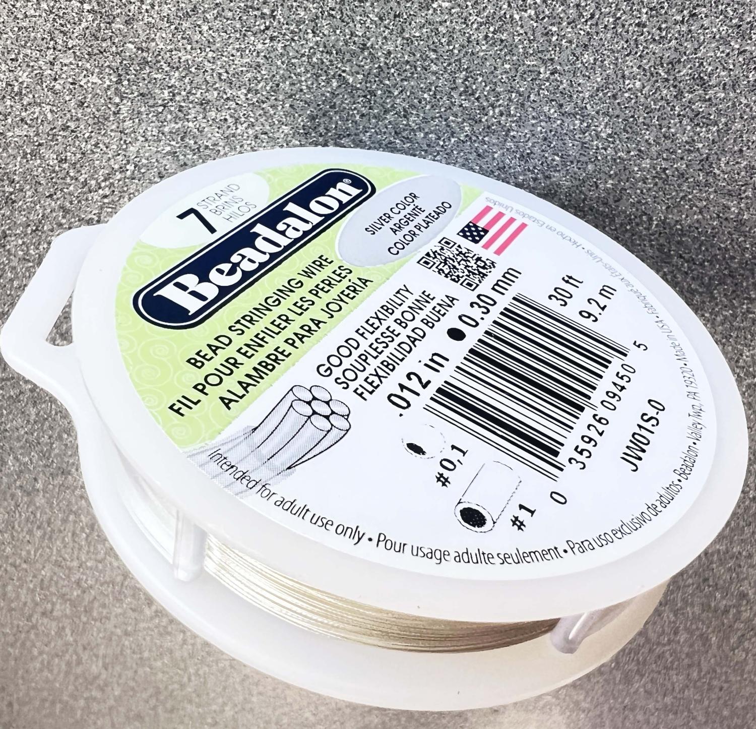 30 Ft .012 Satin Silver 7 Strand Beading Wire