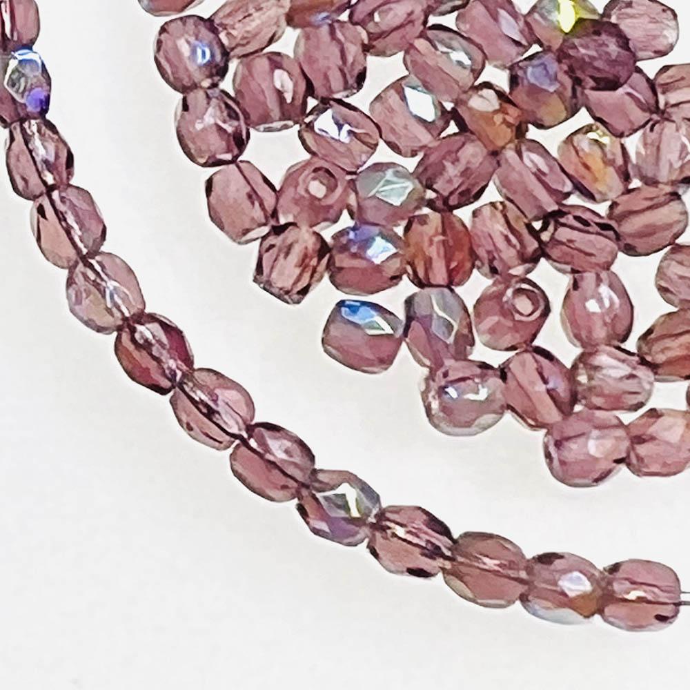 3MM Amethyst AB Fire Polish Ball