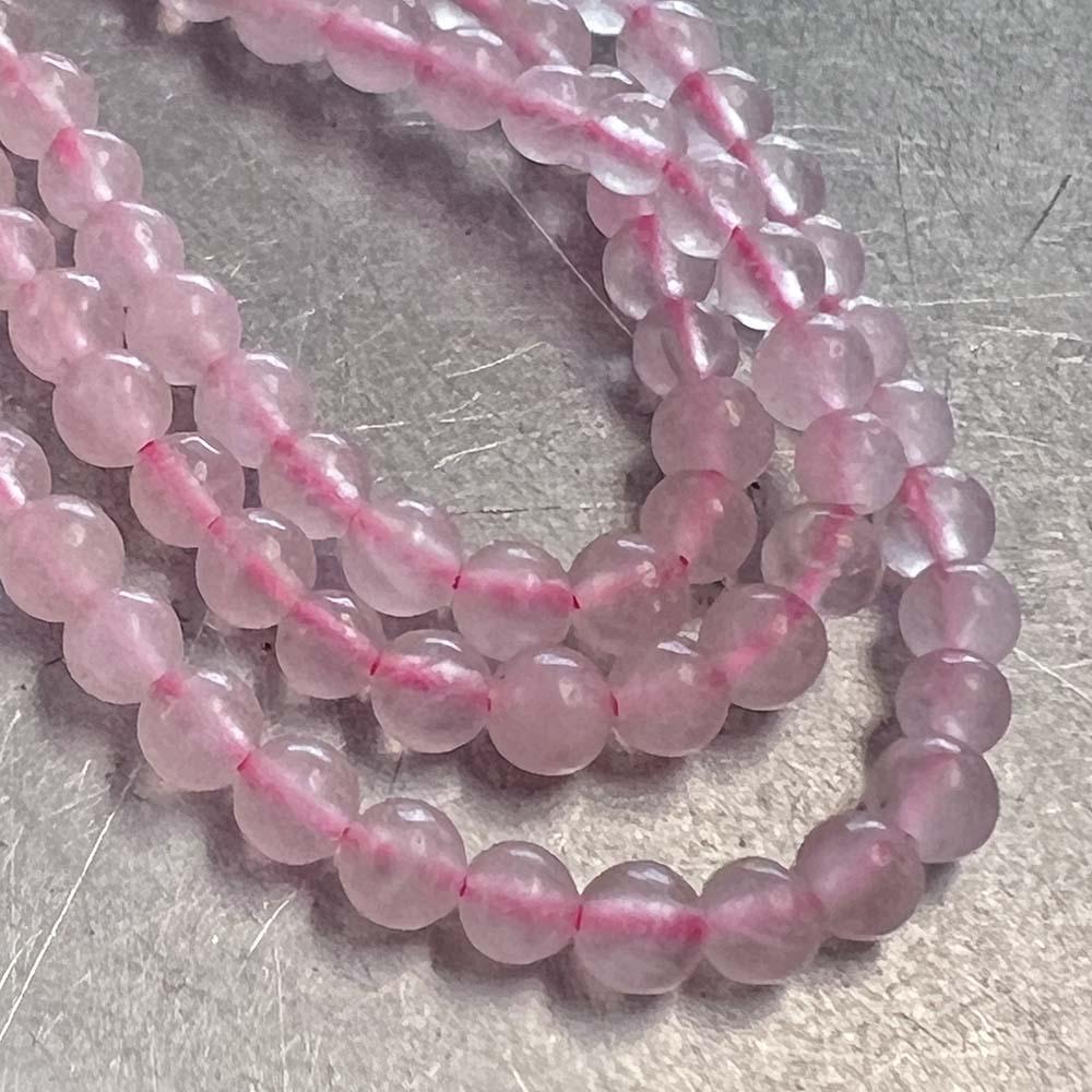 3MM Ball Rose Quartz Strand