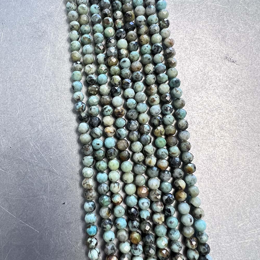 3MM Facetted Ball African (Turquoise) Jasper