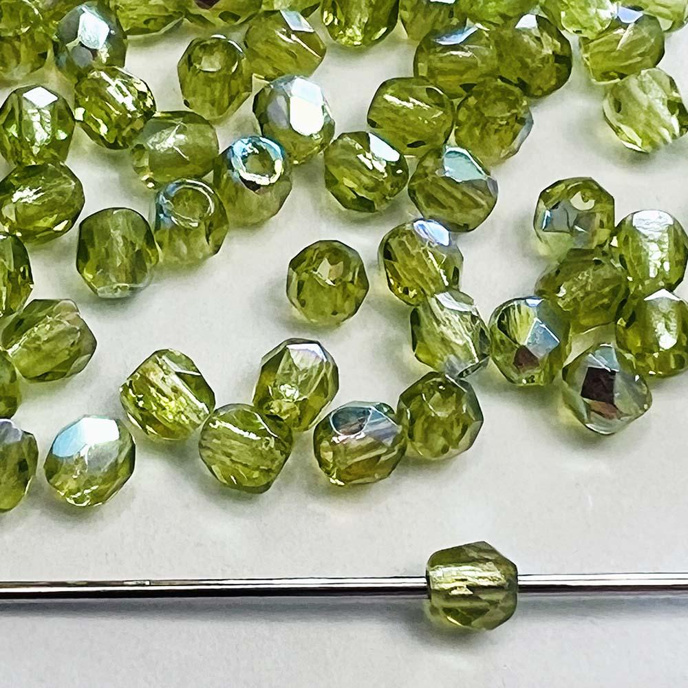 3MM Olivine AB Fire Polish Ball