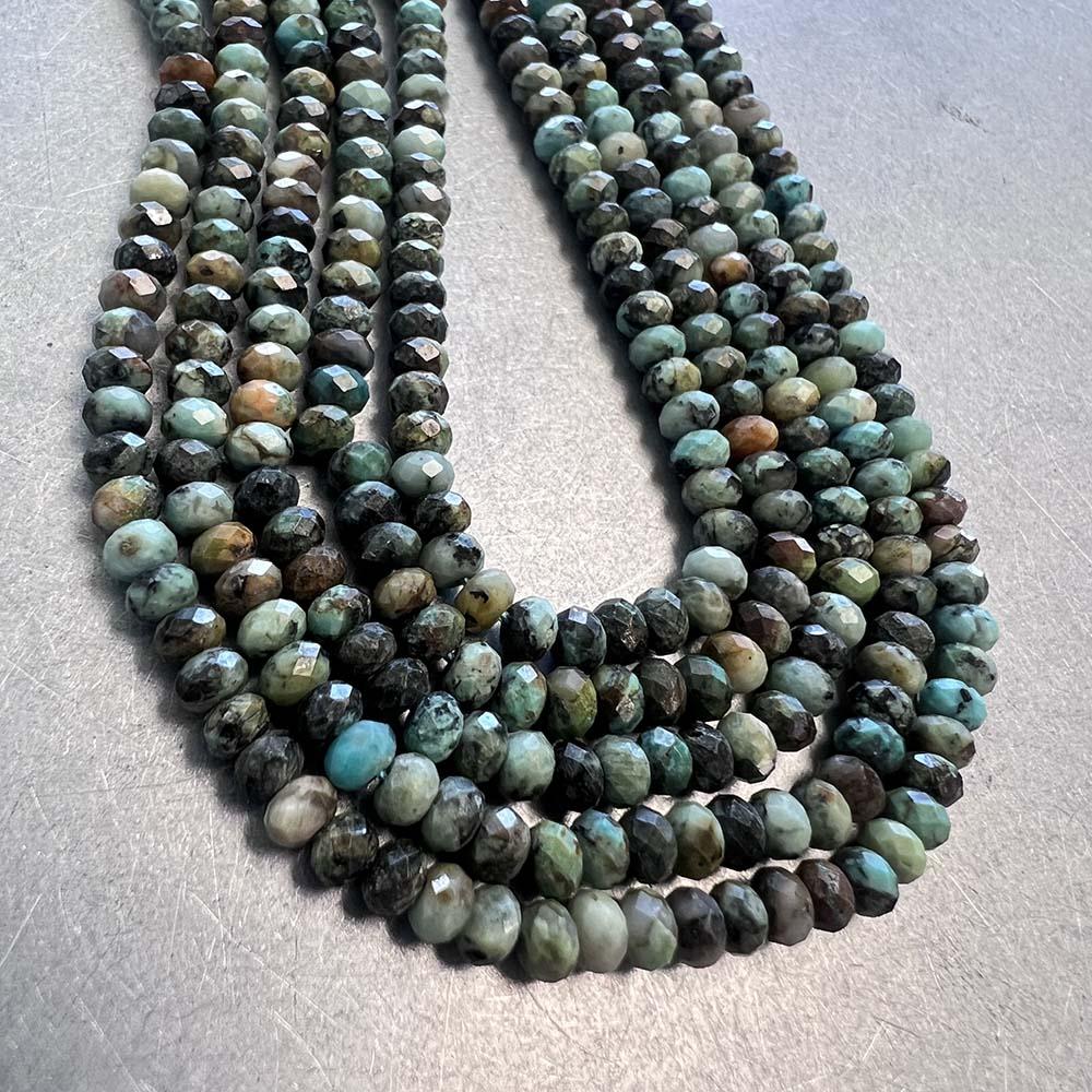 3x2MM Facetted Rondelle African Jasper