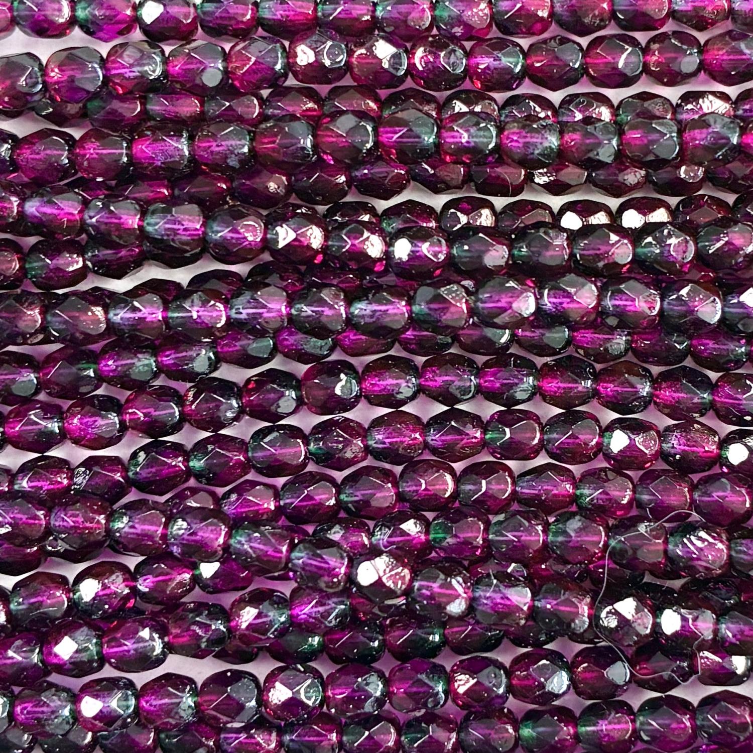 4MM Fuchsia with Emerald Fire Polish Ball