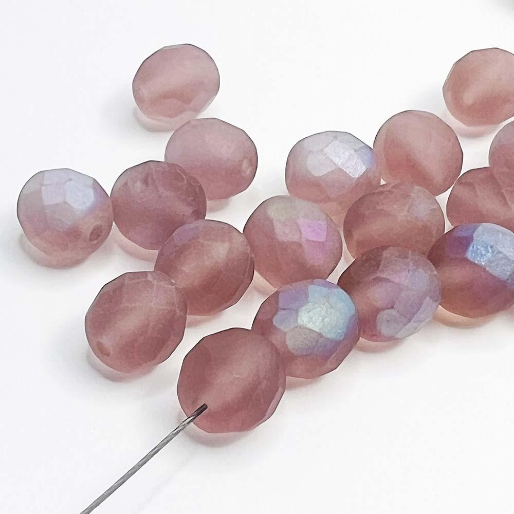 8MM Matte Amethyst AB Fire Polish Ball
