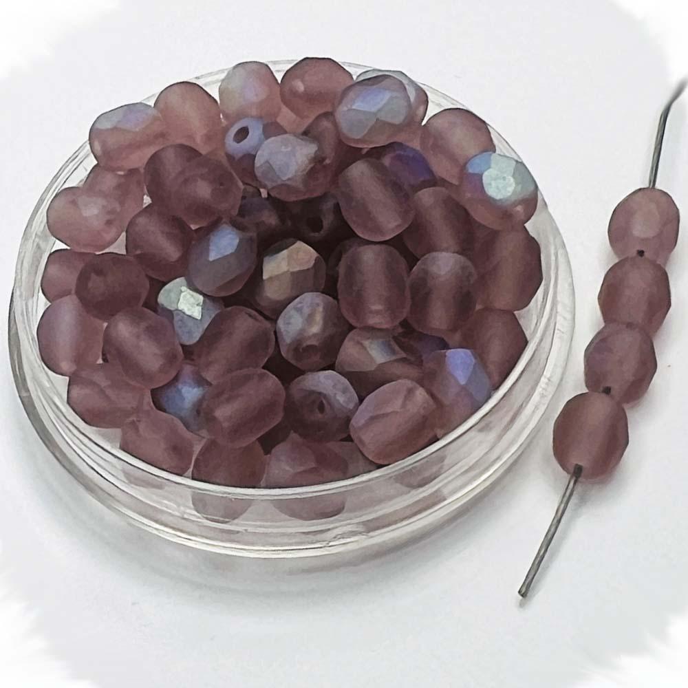 4MM Matte Amethyst AB Fire Polish Ball