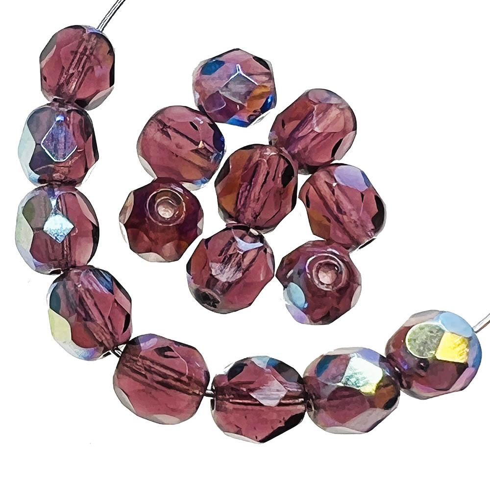 6MM Amethyst AB Fire Polish Ball