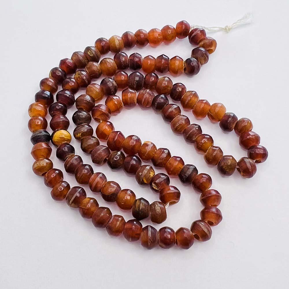 7MM Amber Horn Ball With 2MM Large Hole