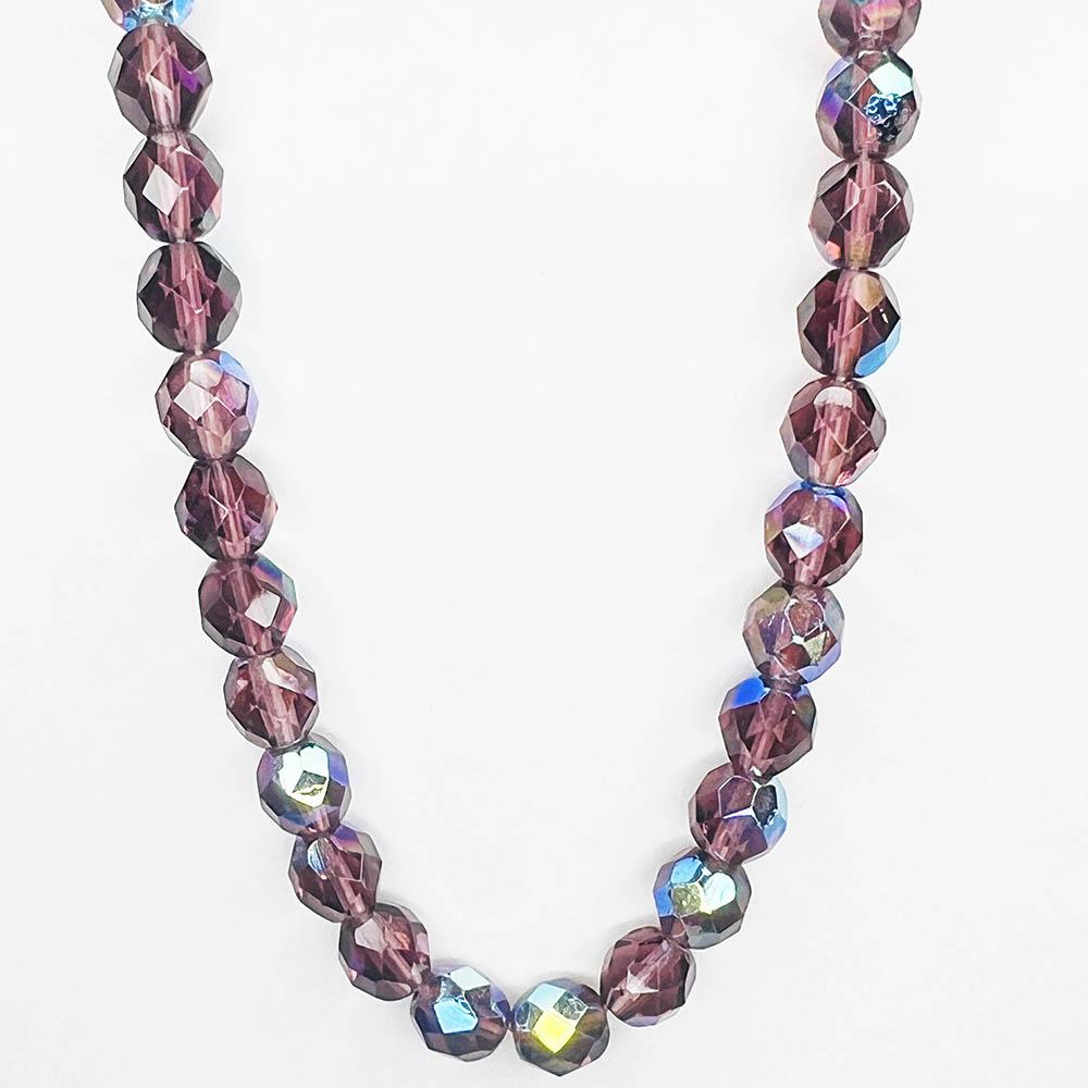 8MM Amethyst AB Fire Polish Ball