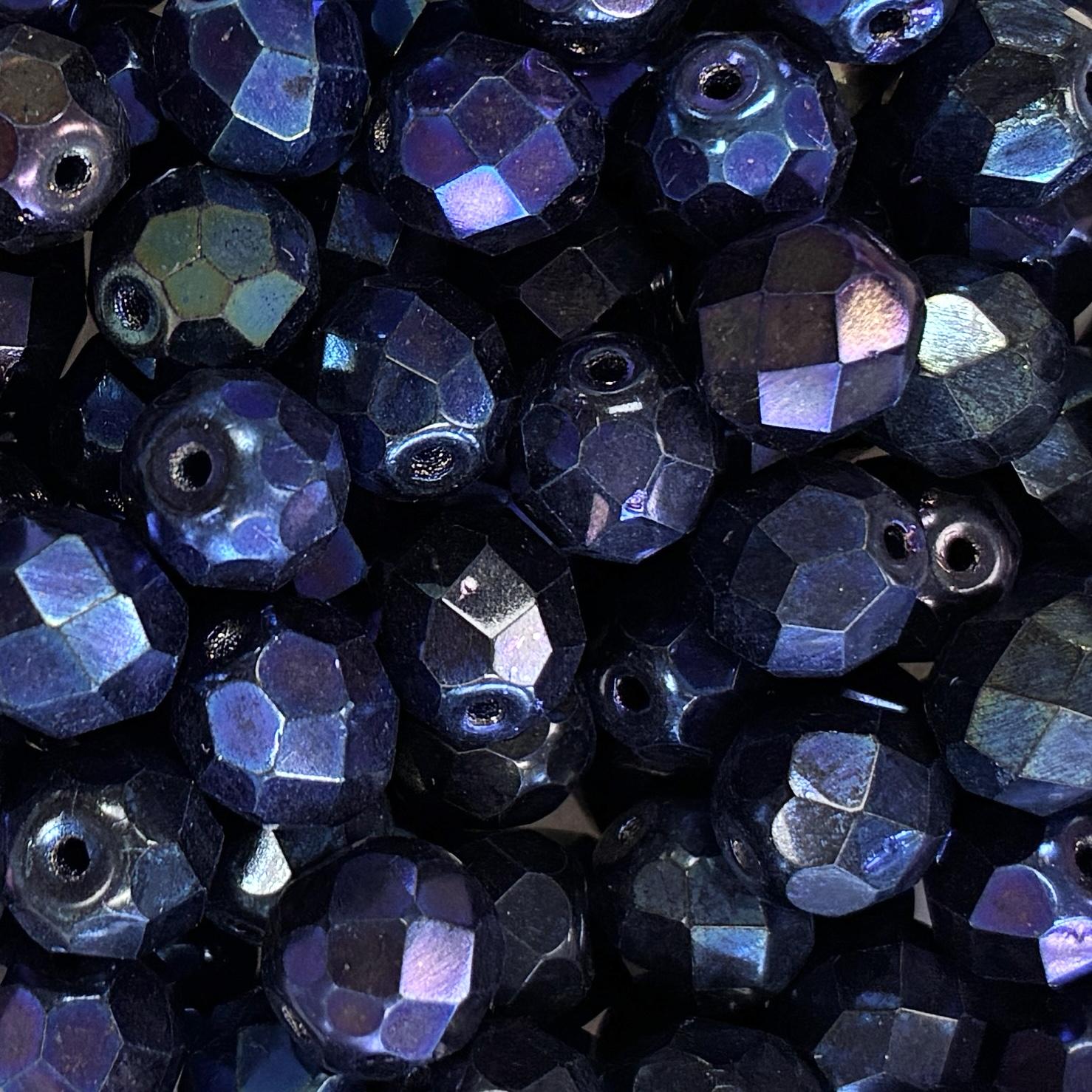 8MM Blue Iris Fire Polish Ball