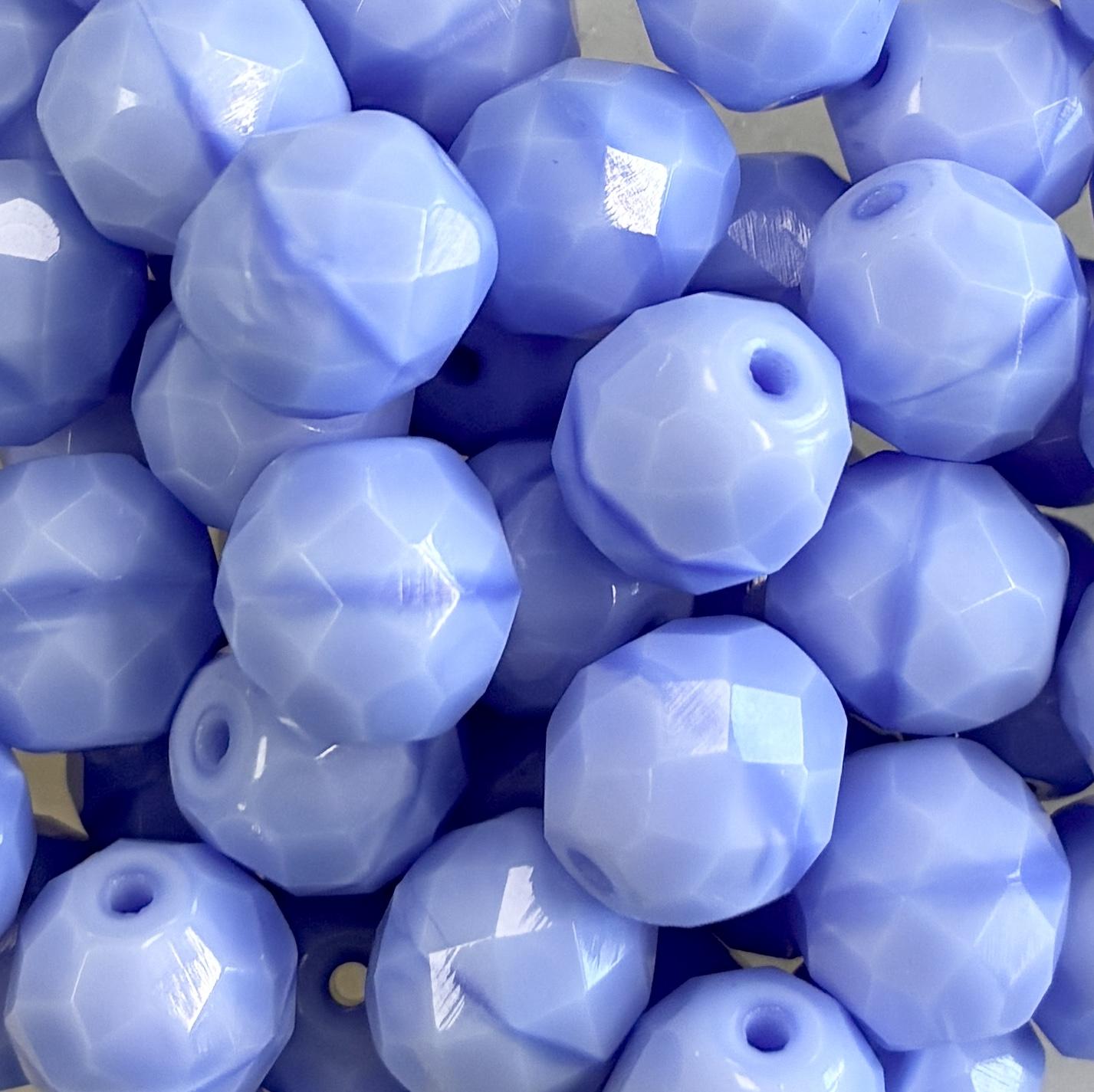 8MM Blue Satin Fire Polish Ball