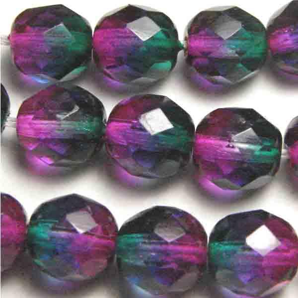 8MM Fuchsia with Emerald Fire Polish Ball