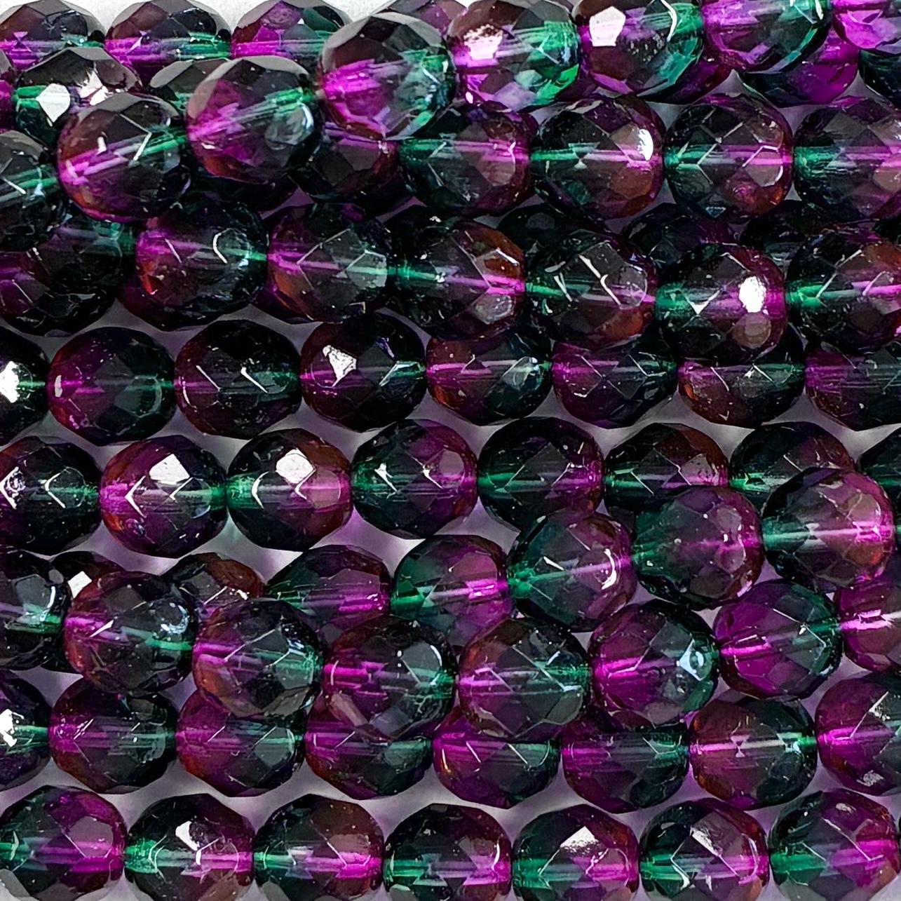 8MM Fuchsia with Emerald Fire Polish Ball