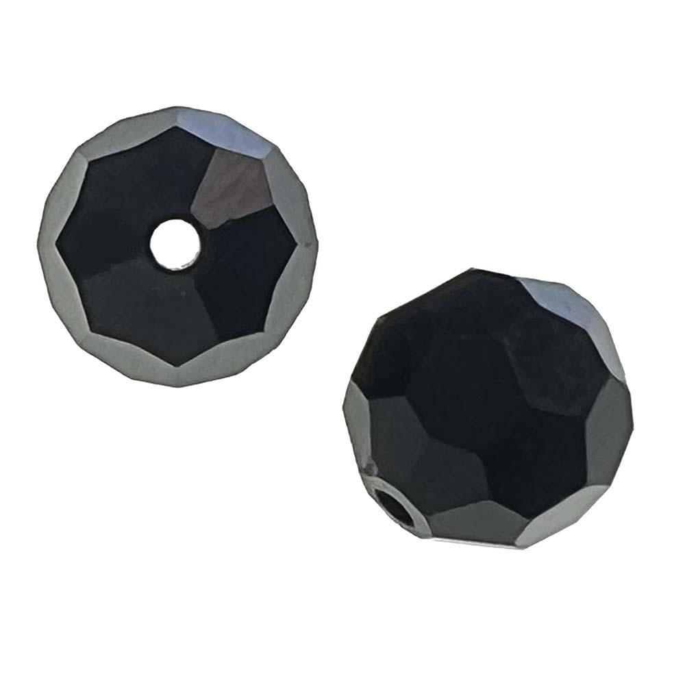 8MM Jet Black Preciosa Machine Cut