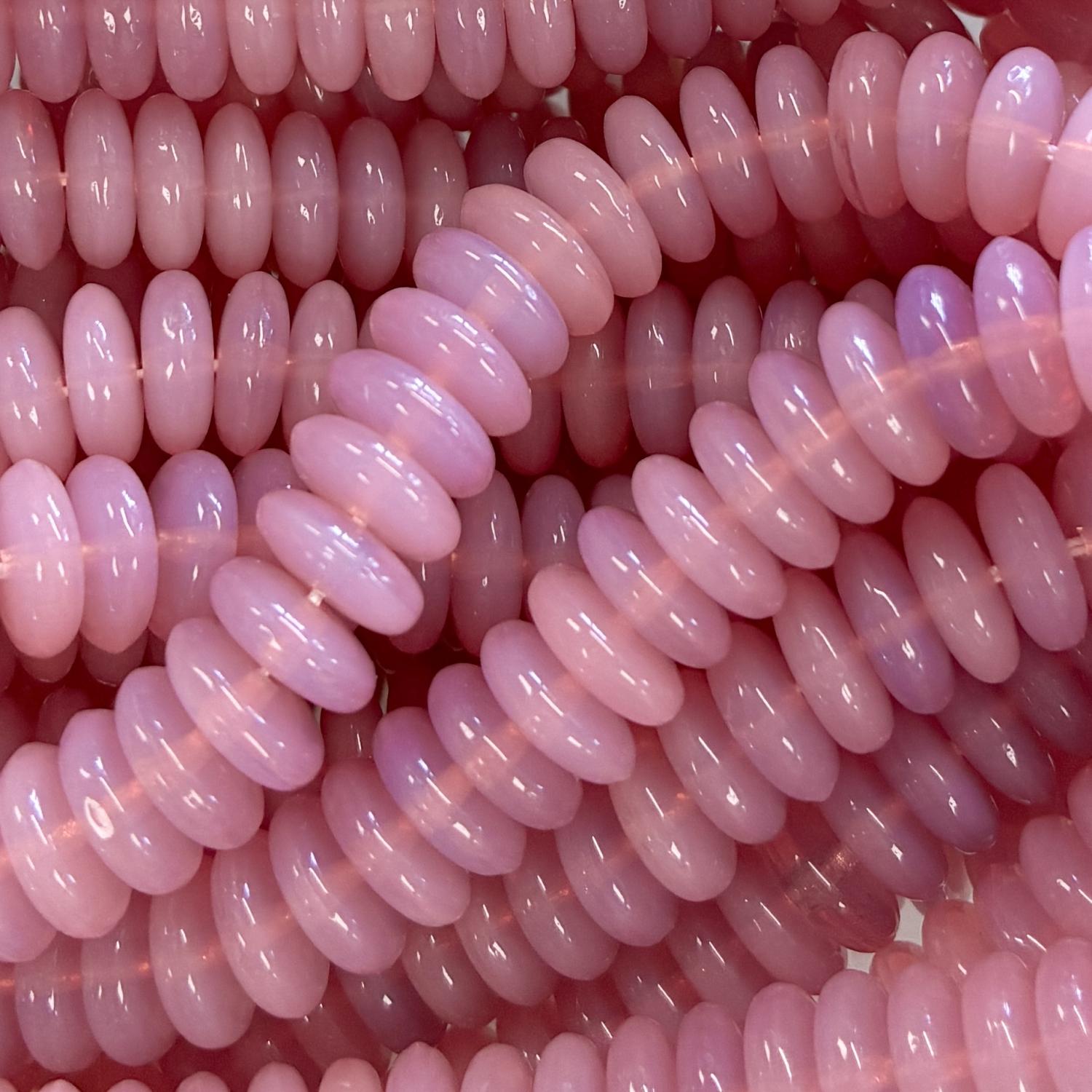 8MM Rose Opal Belly Rondelle