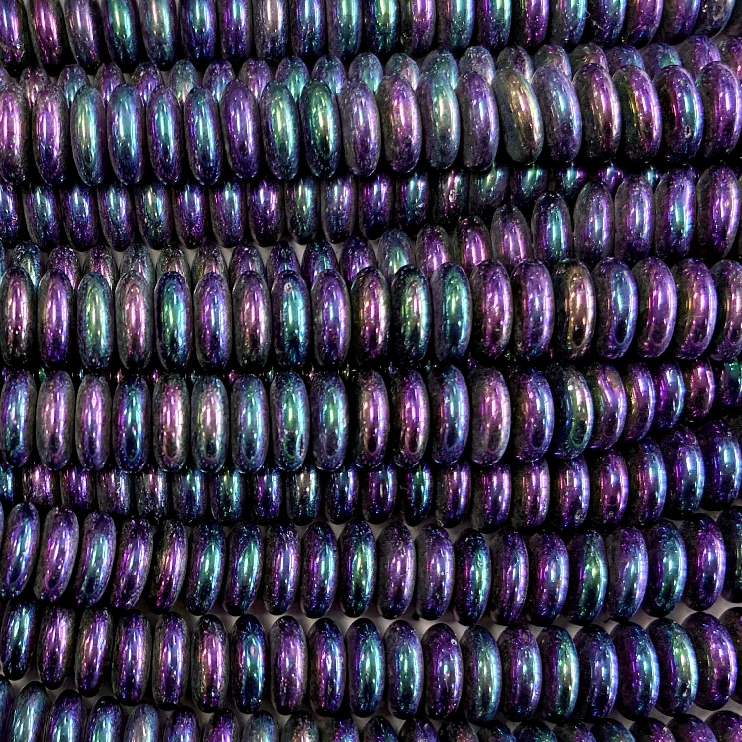 8X3MM Purple Iris Rondelle
