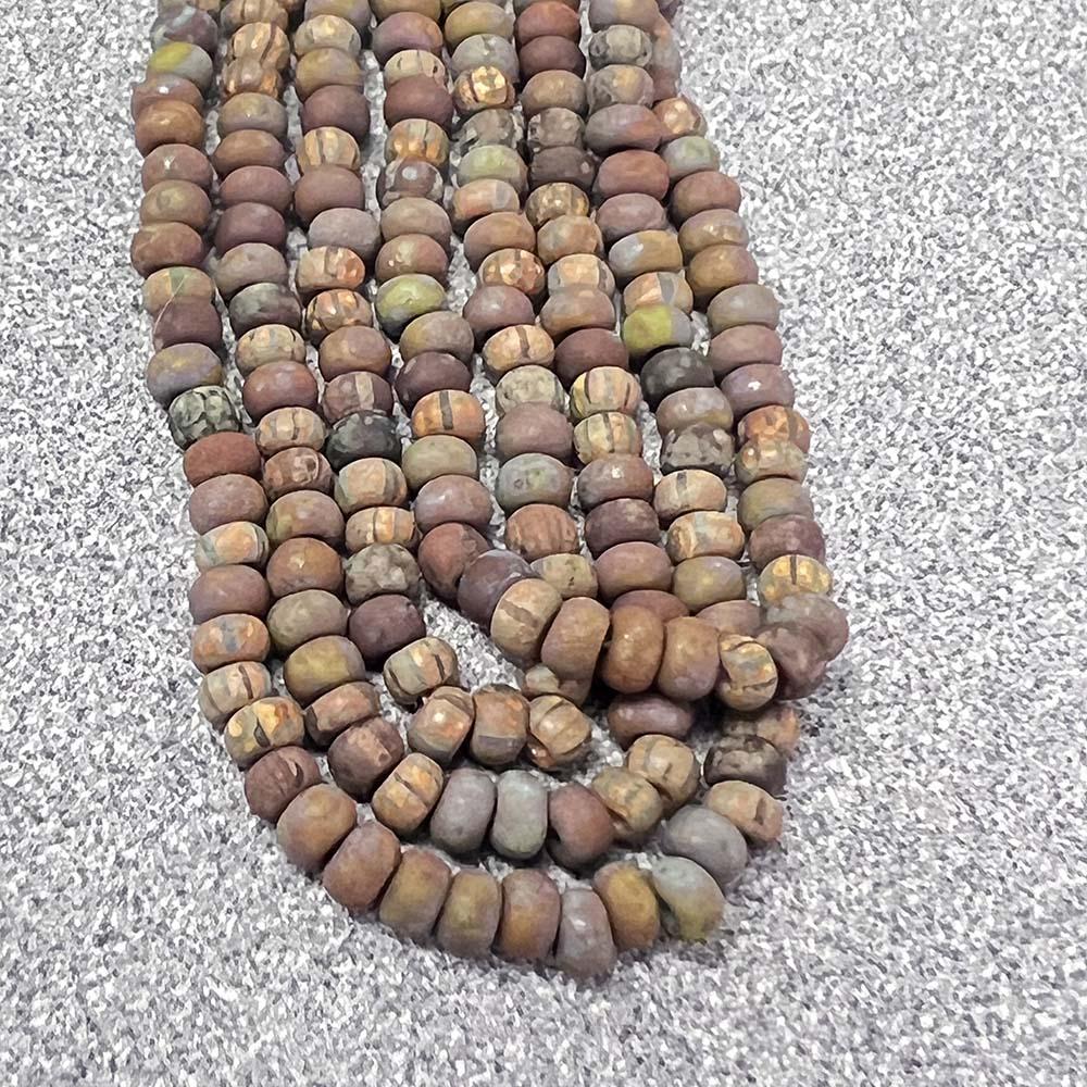 Aged Matte Mixed Striped Picasso 8/0 Seed Bead