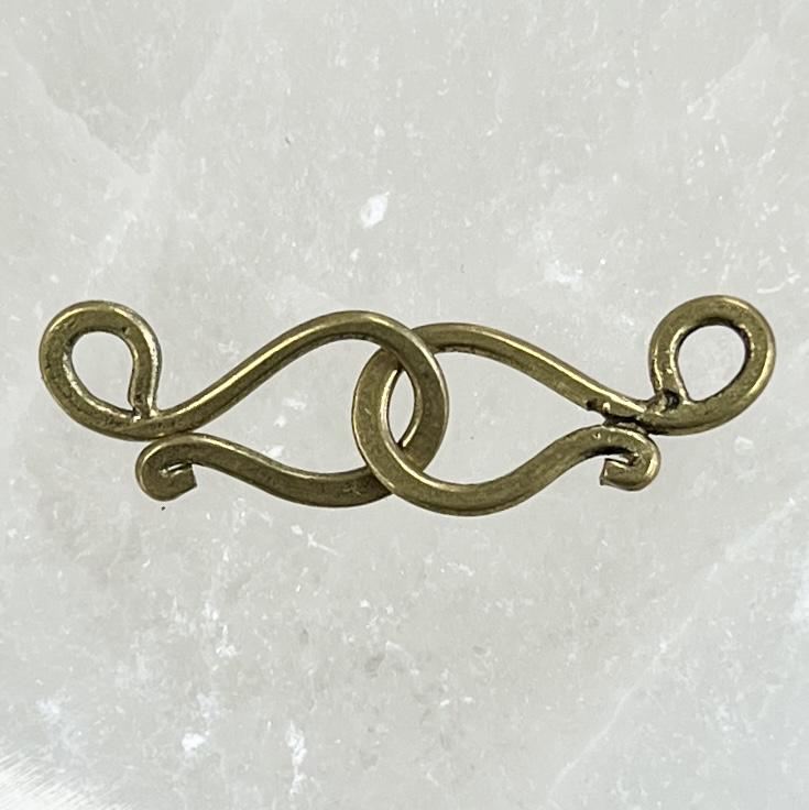 Antique Brass 2 Part S-Hook Clasp