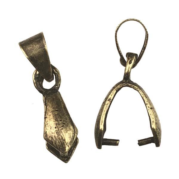 Antique Brass Plate 20x7MM Pinch Bail