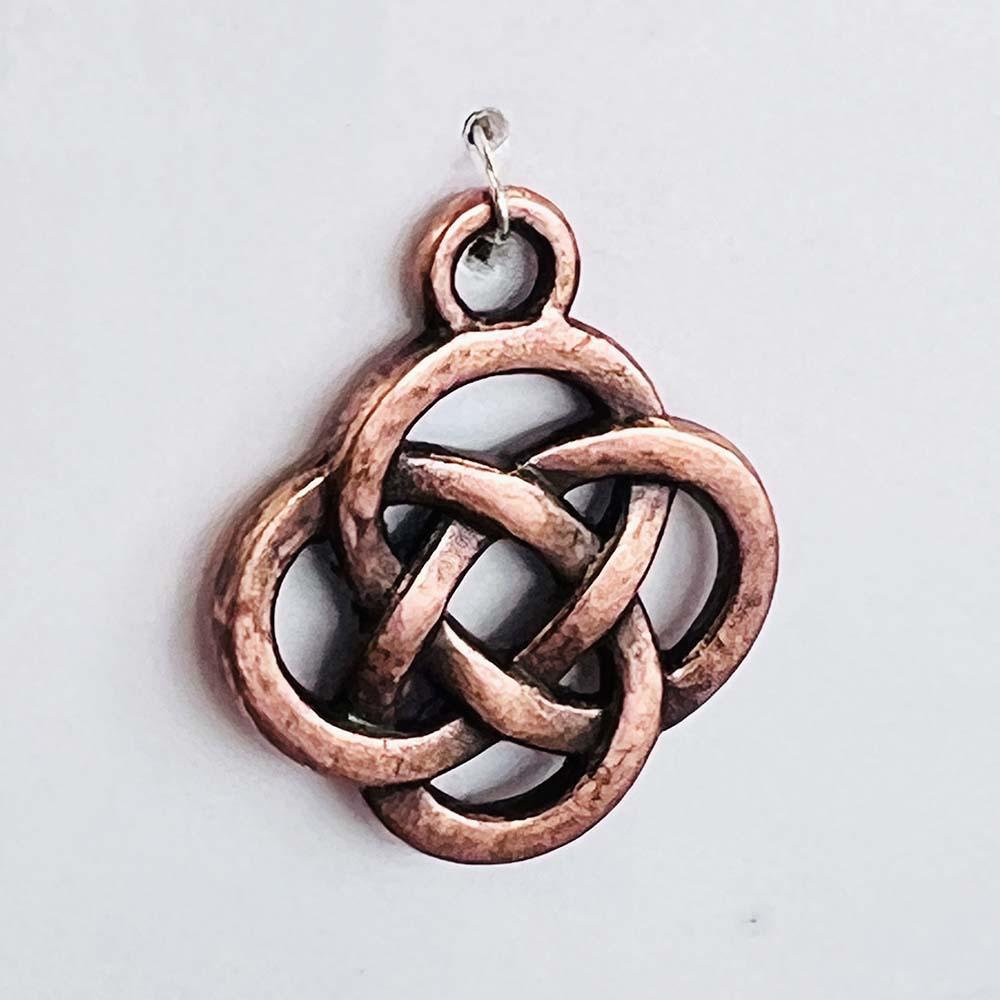 Antique Copper Plate 18x15mm Knot Charm Pendant
