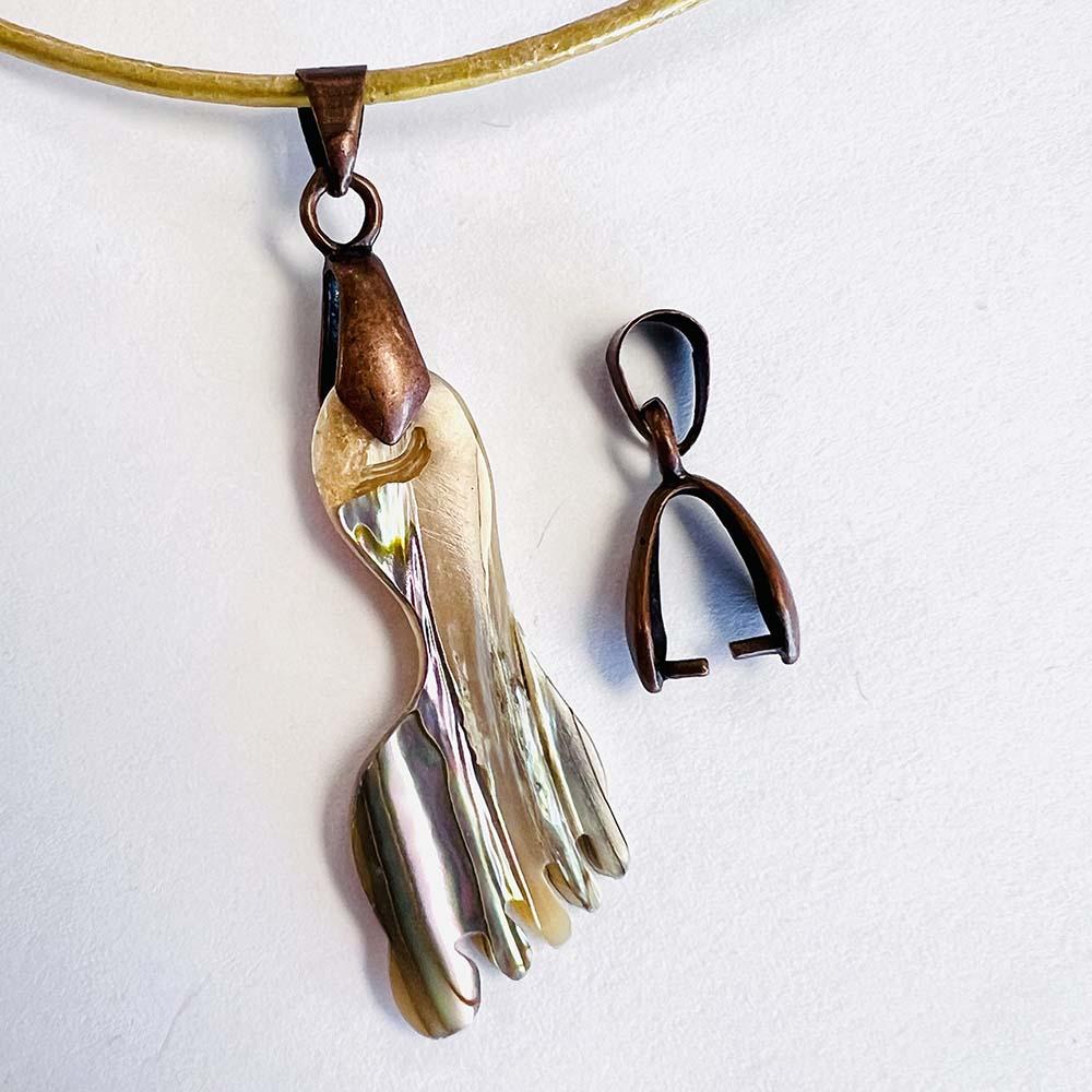 Antique Copper Plate 20x7MM Pinch Bail