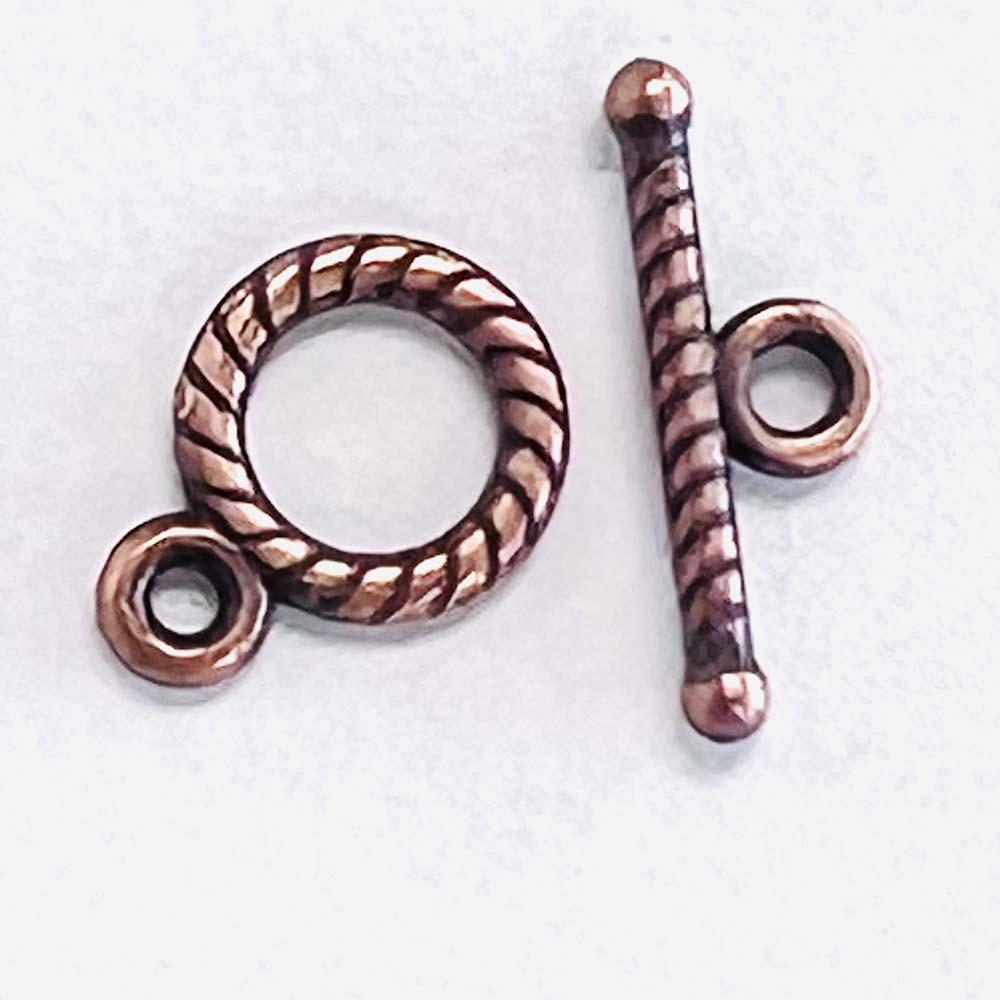Antique Copper Plate 9MM Toggle Clasp