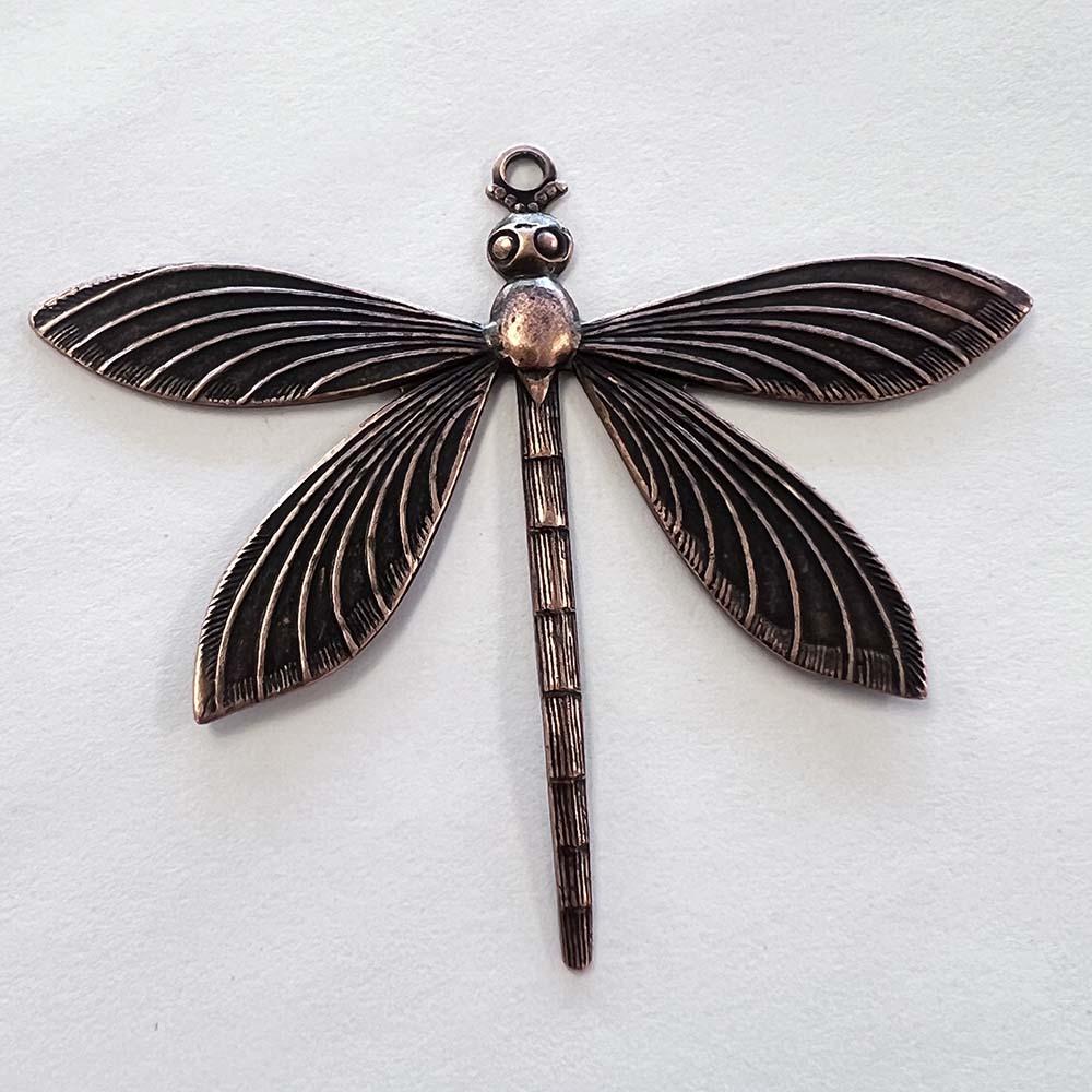 Antique Copper Plate Dragonfly Pendant 62x50MM