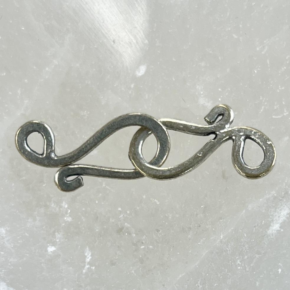 Antique Silver 2 Part S-Hook Clasp 34MM