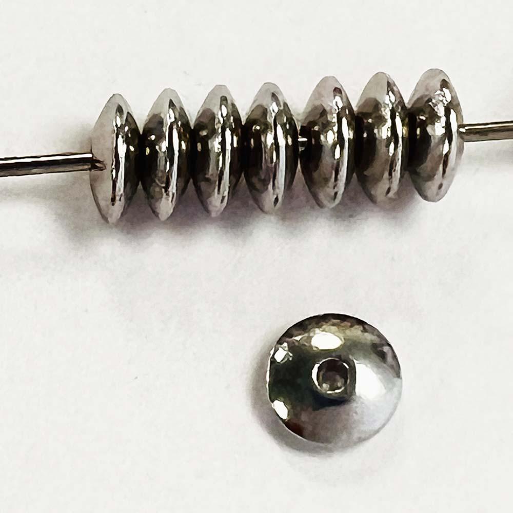 Antique Silver Plate 4x3MM Faceted Oval