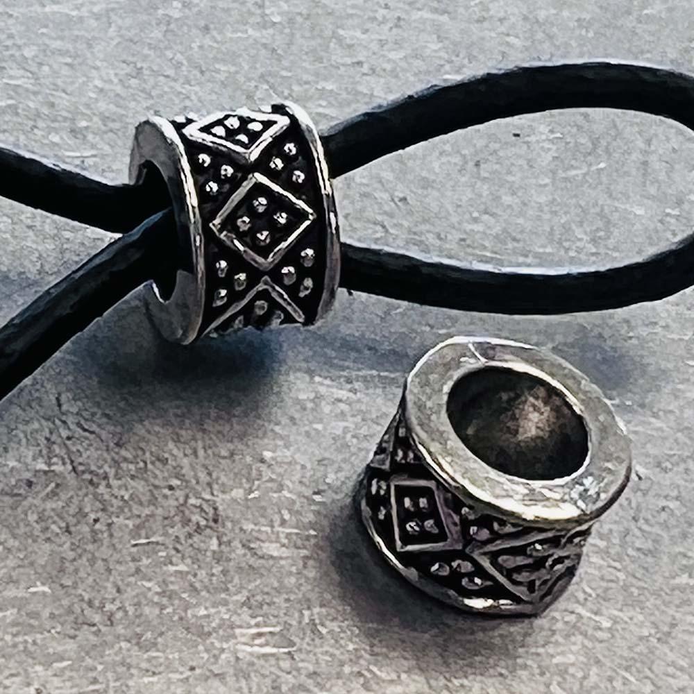 Antique Silver Plate 5x8MM Rondelle With 5MM Large Hole