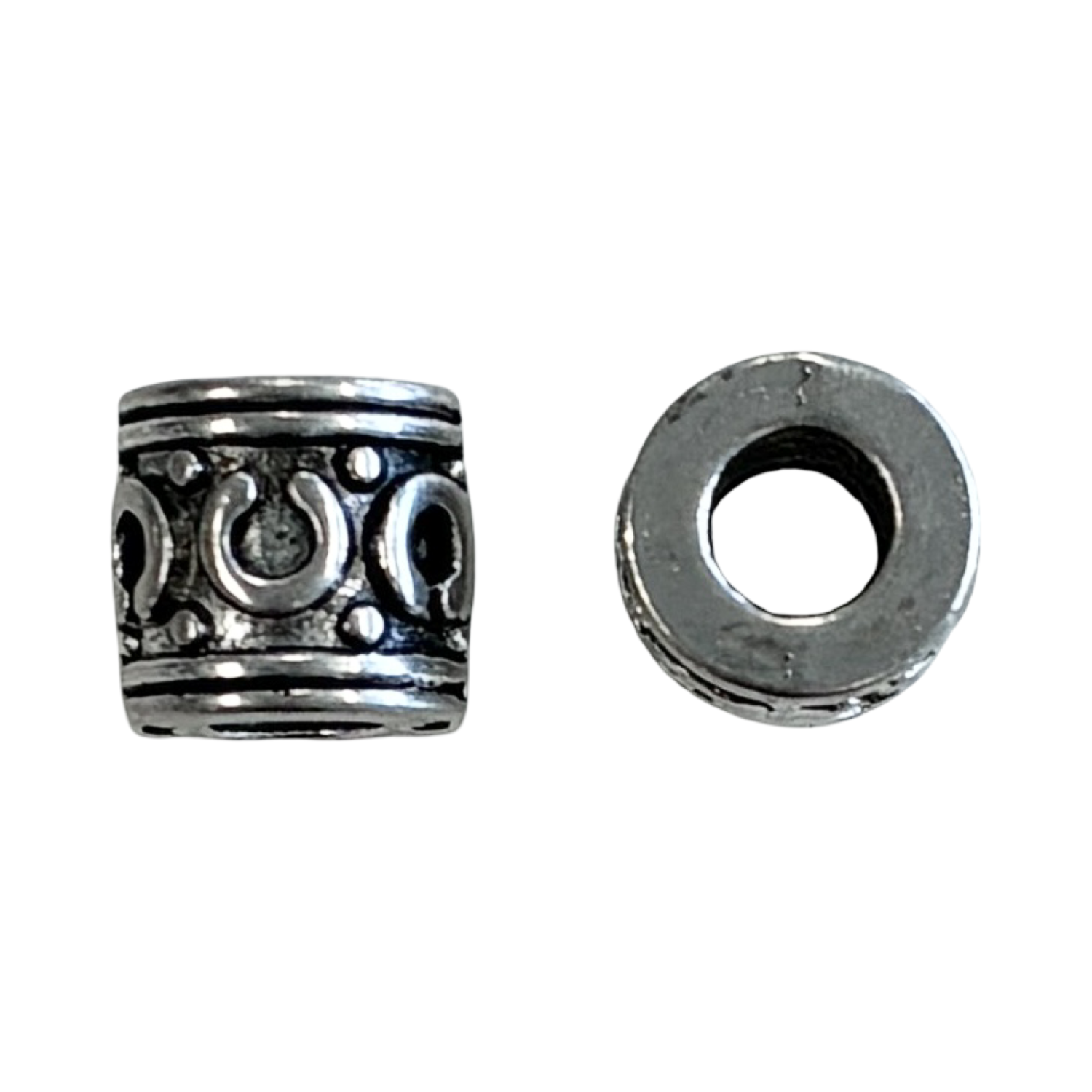 Antique Silver Plate 5x8MM Rondelle With 5MM Large Hole