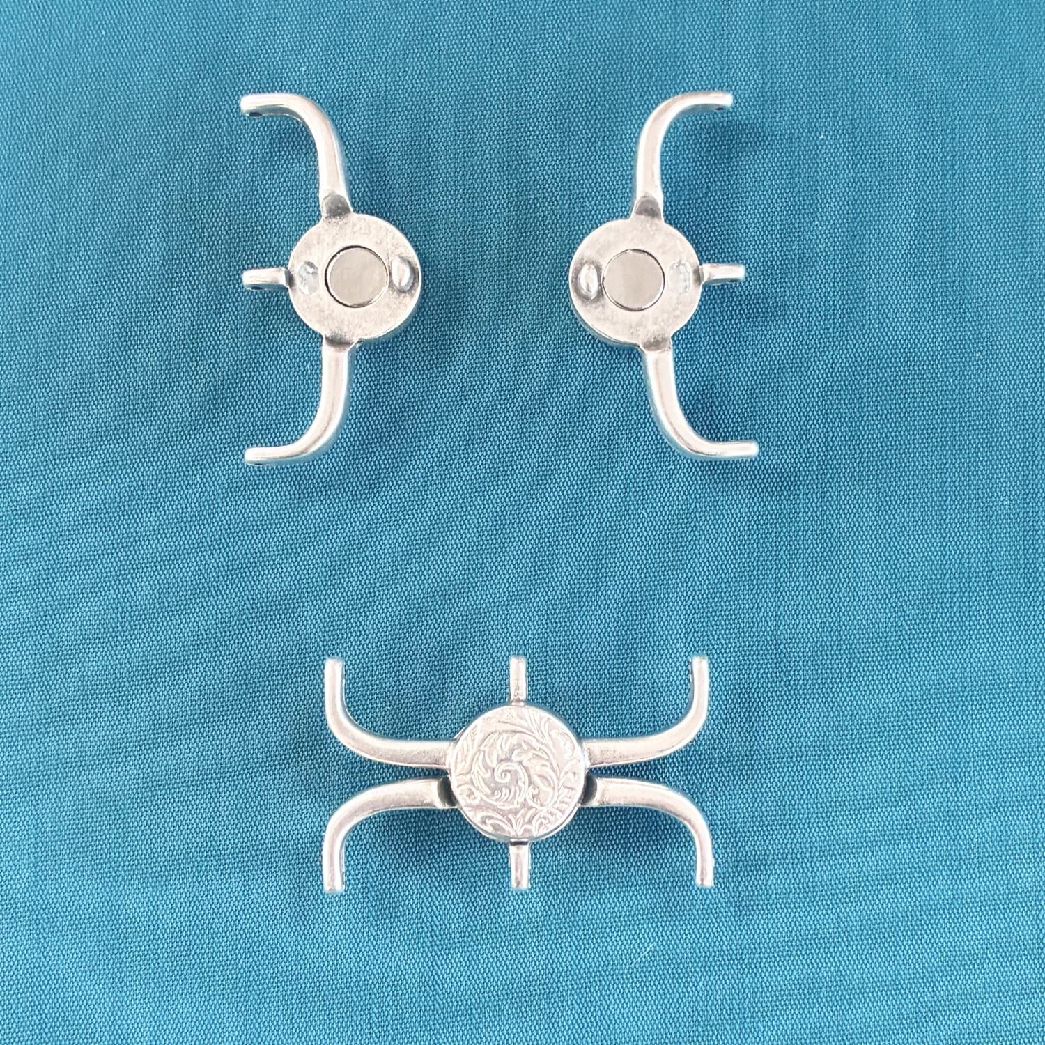 Antique Silver Plate Magnetic Clasp for 11/0 Seed Beads Souda III by Cymbal Metal Fashion Elements