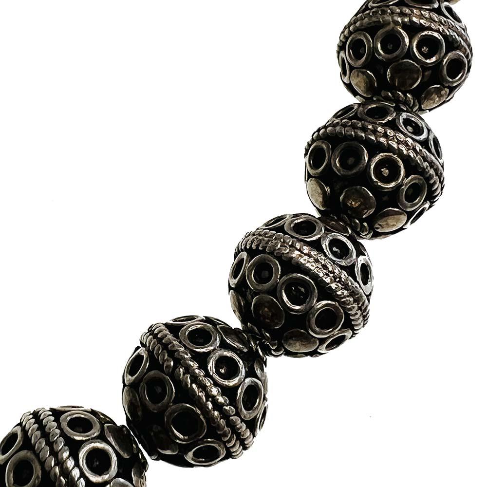 Antique Sterling Silver 11MM Bali Style Ball