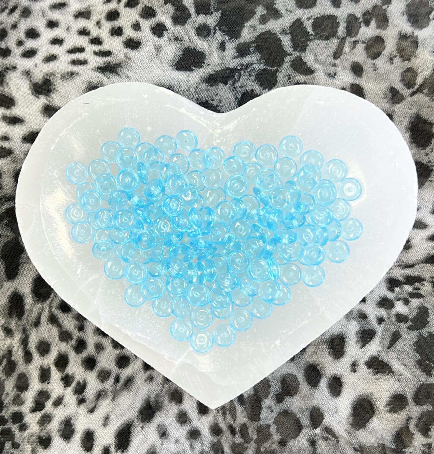 Aqua 6x3MM Belly Rondelle