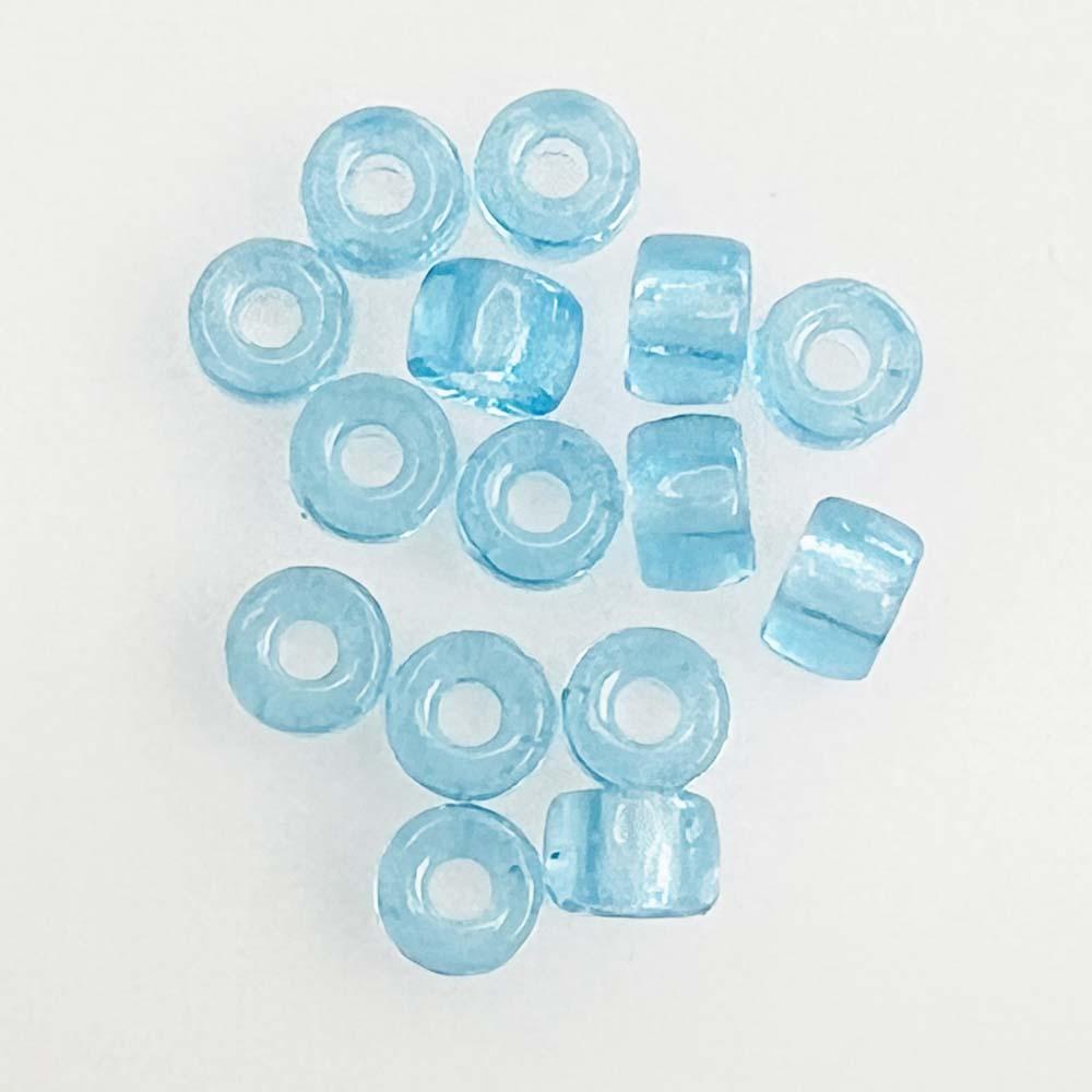 Aqua 6x4MM Crow Style Roller Bead