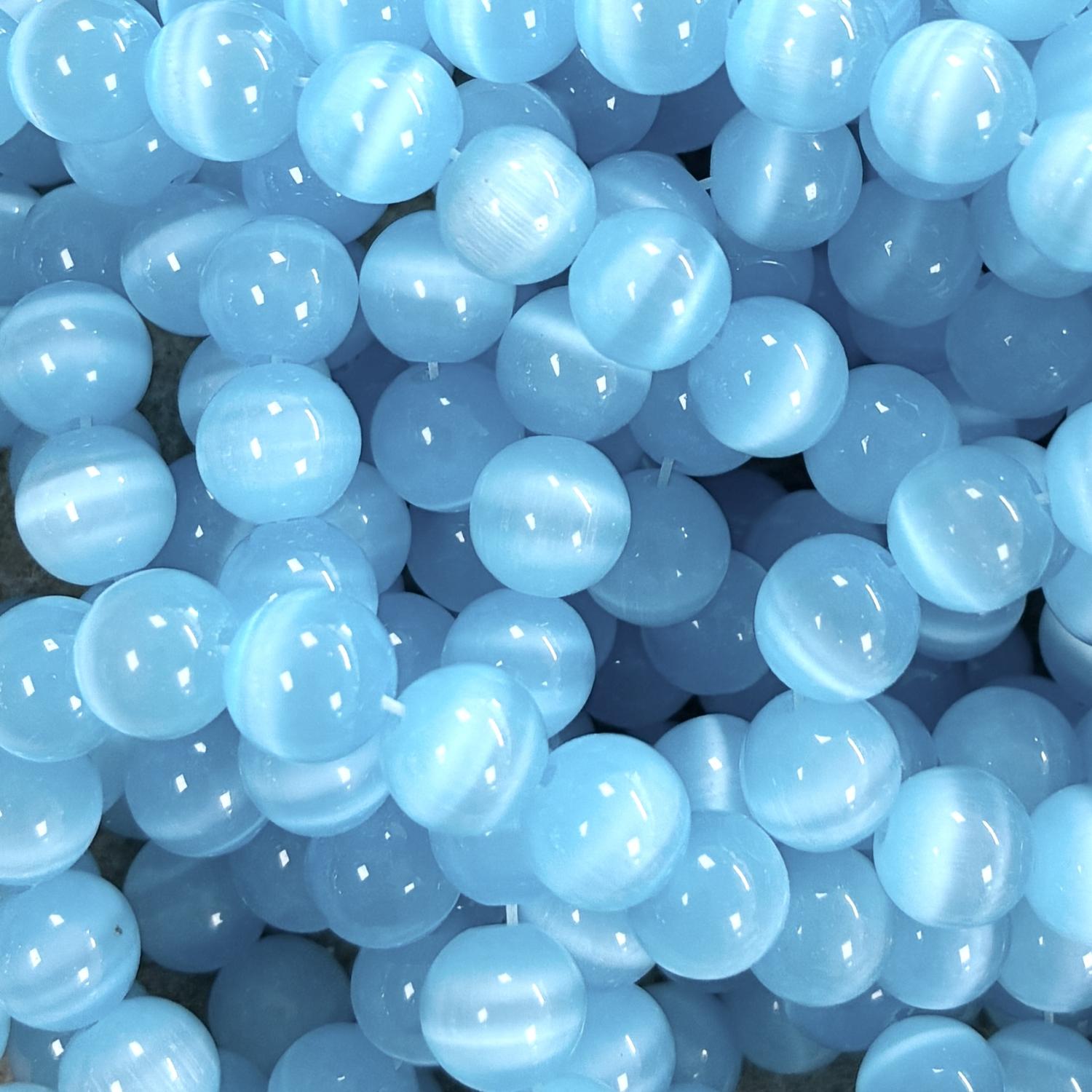 Aqua 8MM Cat Eye Ball