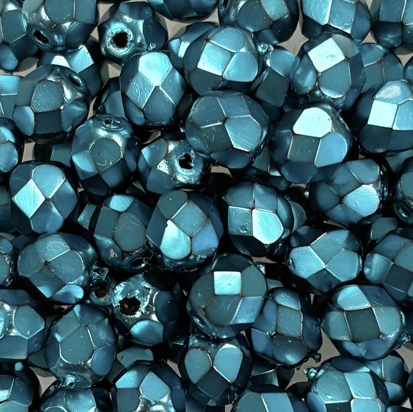 Aqua Pearl 6MM Fire Polish Ball