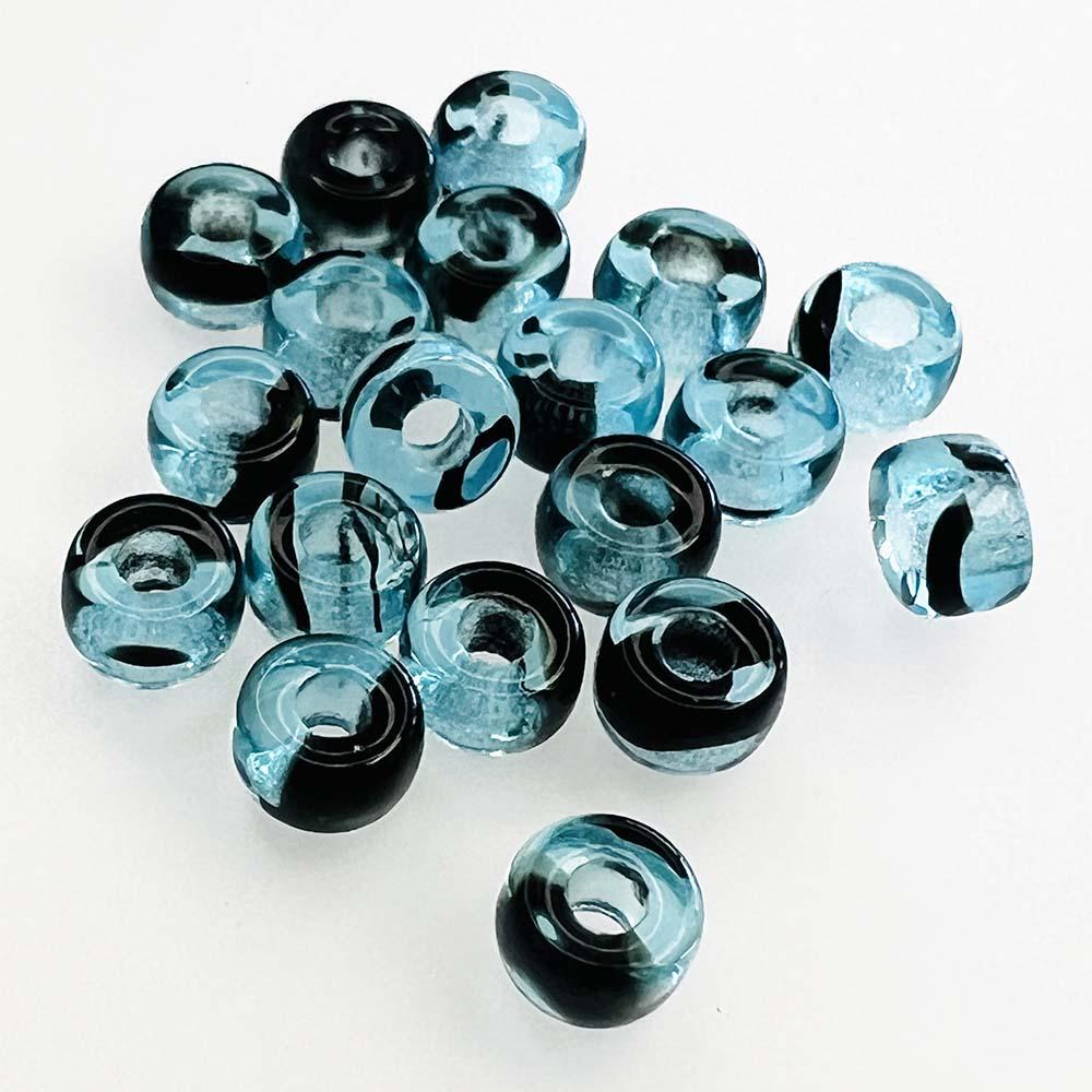 Aqua Tortoise 2/0 Crow Roller Bead With 2MM Large Hole