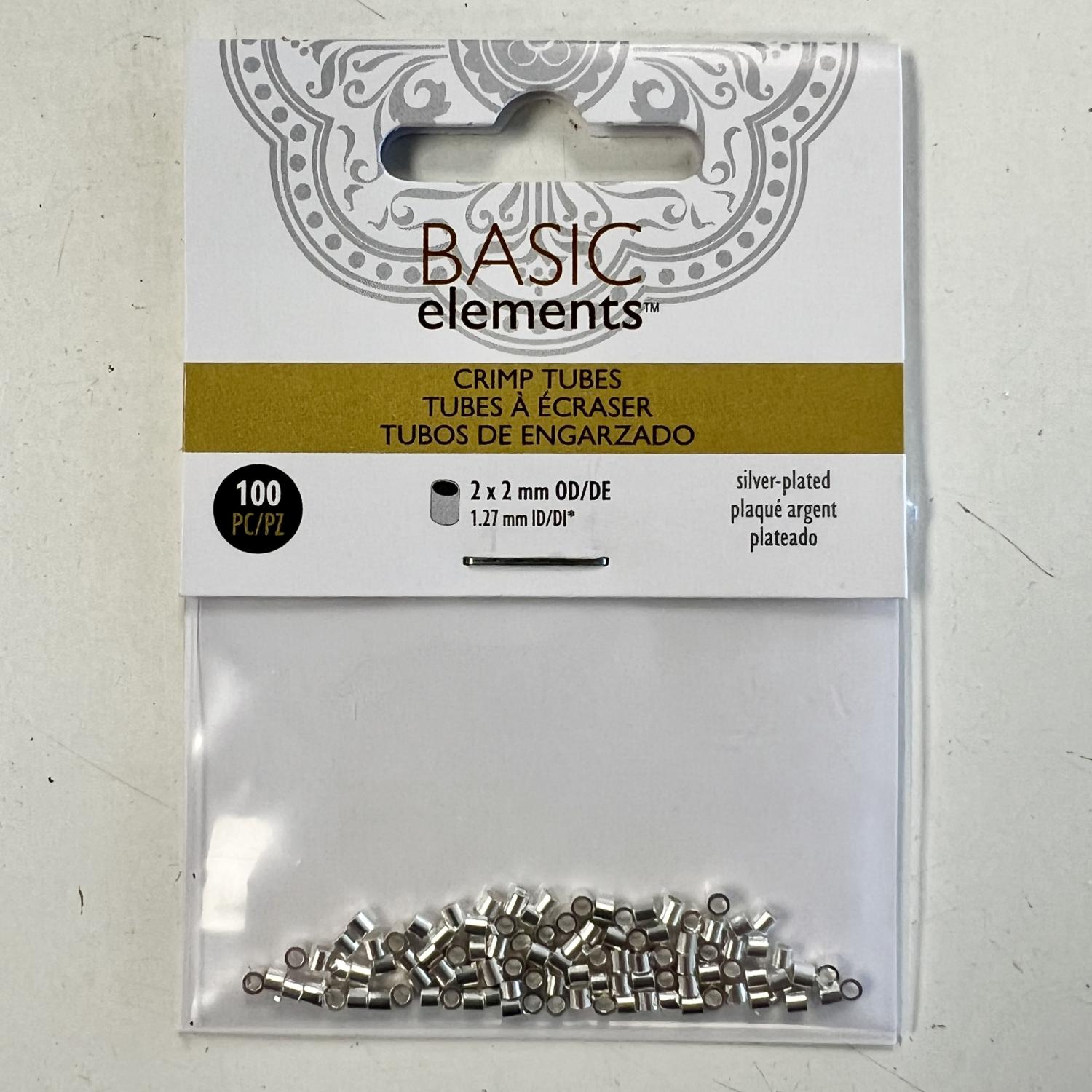 Basic Elements Silver Plate 2x2MM Crimp Tube by The Bead Smith