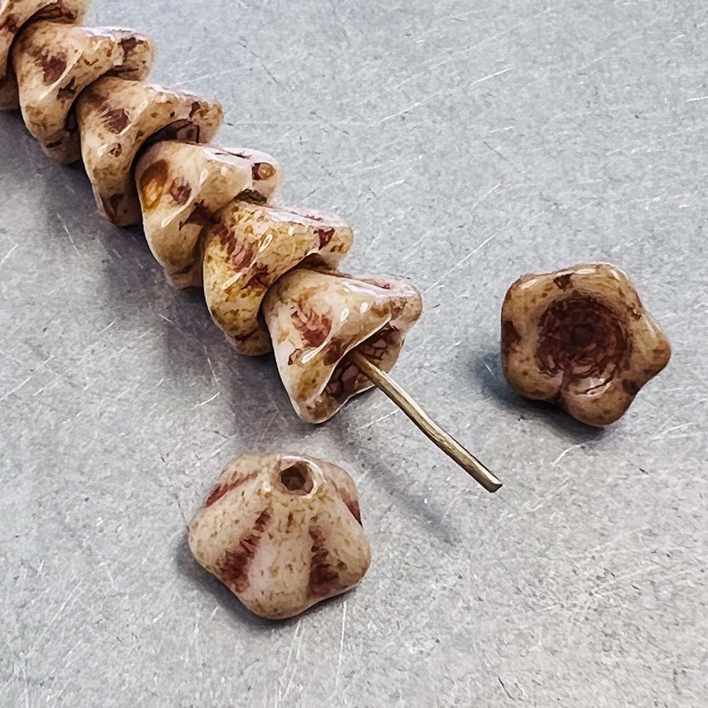 Beige Picasso 8x6MM Bell Flower