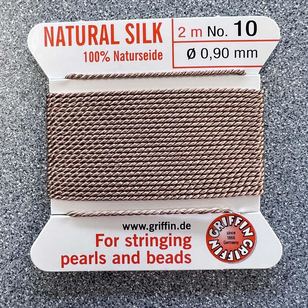 Beige Size 10 (.9MM) Griffin Silk Bead Cord With Flex Needle