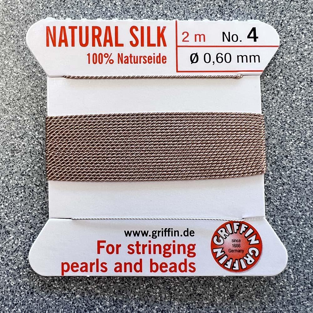 Beige Size 4 (.6MM) Griffin Silk Bead Cord With Flex Needle