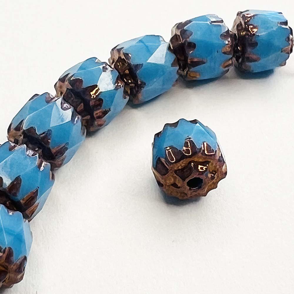 Blue Turquoise 6MM Cathedral Bead